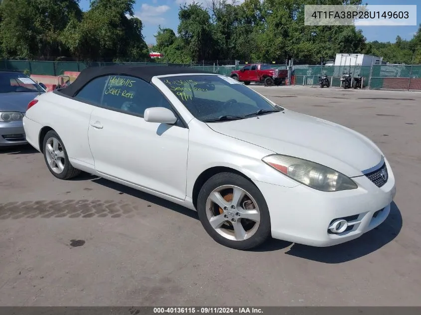 2008 Toyota Camry Solara Sle VIN: 4T1FA38P28U149603 Lot: 40136115