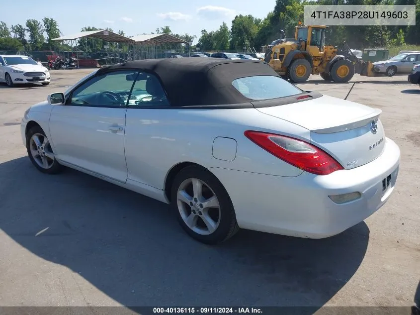 2008 Toyota Camry Solara Sle VIN: 4T1FA38P28U149603 Lot: 40136115