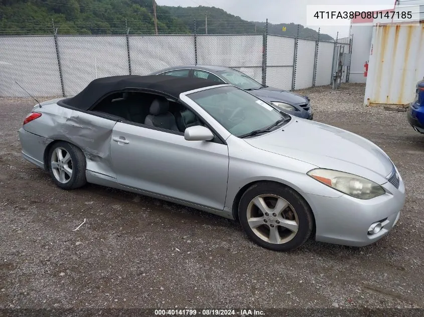 4T1FA38P08U147185 2008 Toyota Camry Solara Sle