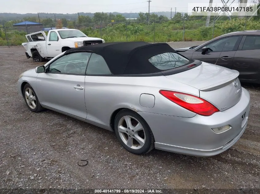 4T1FA38P08U147185 2008 Toyota Camry Solara Sle