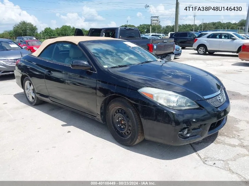 2008 Toyota Camry Solara Sle VIN: 4T1FA38P48U146430 Lot: 40188449