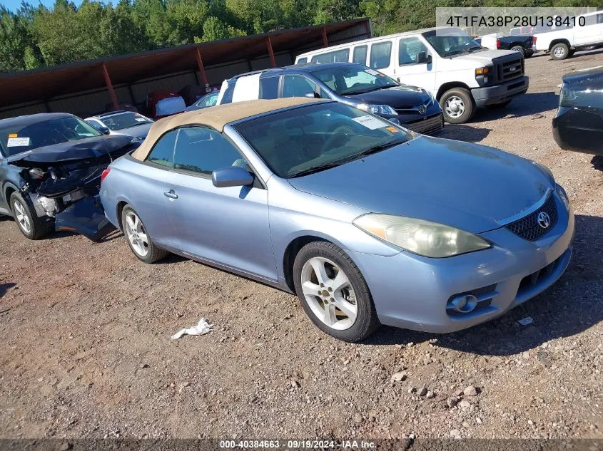 4T1FA38P28U138410 2008 Toyota Camry Solara Sle