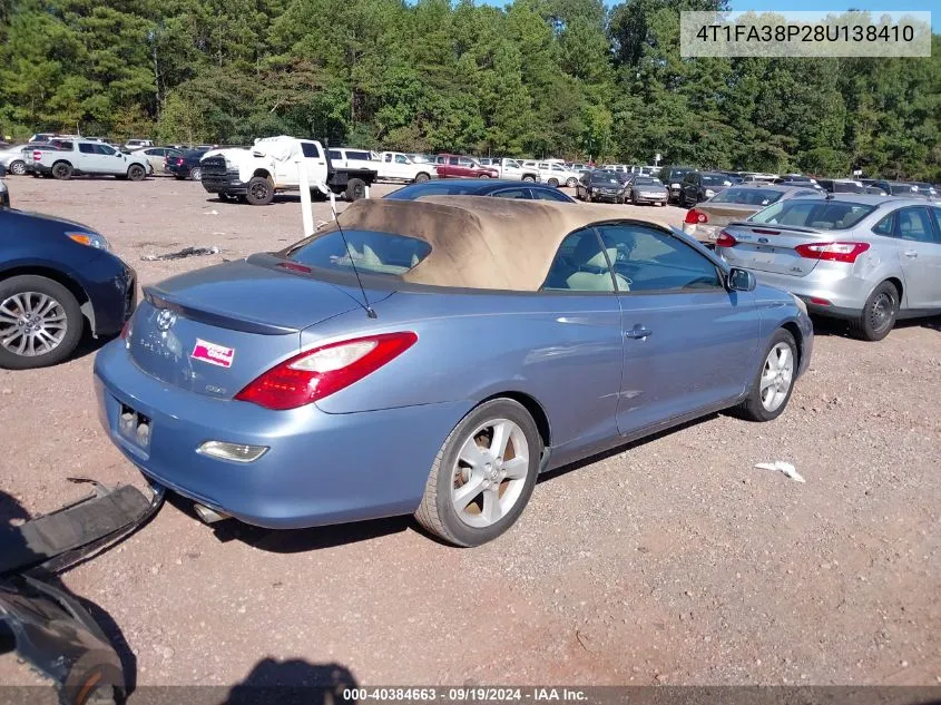 4T1FA38P28U138410 2008 Toyota Camry Solara Sle