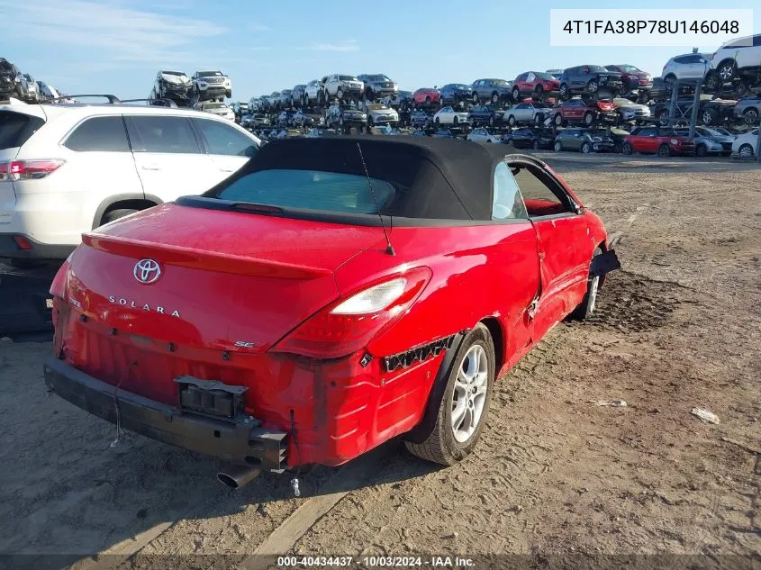 2008 Toyota Camry Solara Se VIN: 4T1FA38P78U146048 Lot: 40434437