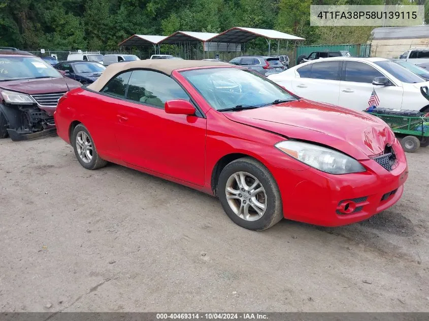 2008 Toyota Camry Solara Se VIN: 4T1FA38P58U139115 Lot: 40469314