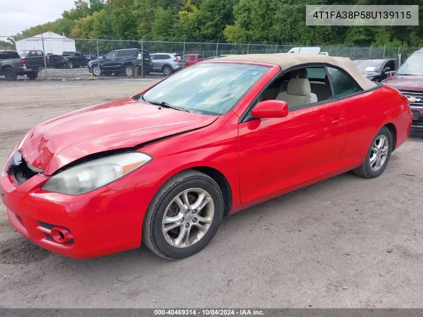 2008 Toyota Camry Solara Se VIN: 4T1FA38P58U139115 Lot: 40469314