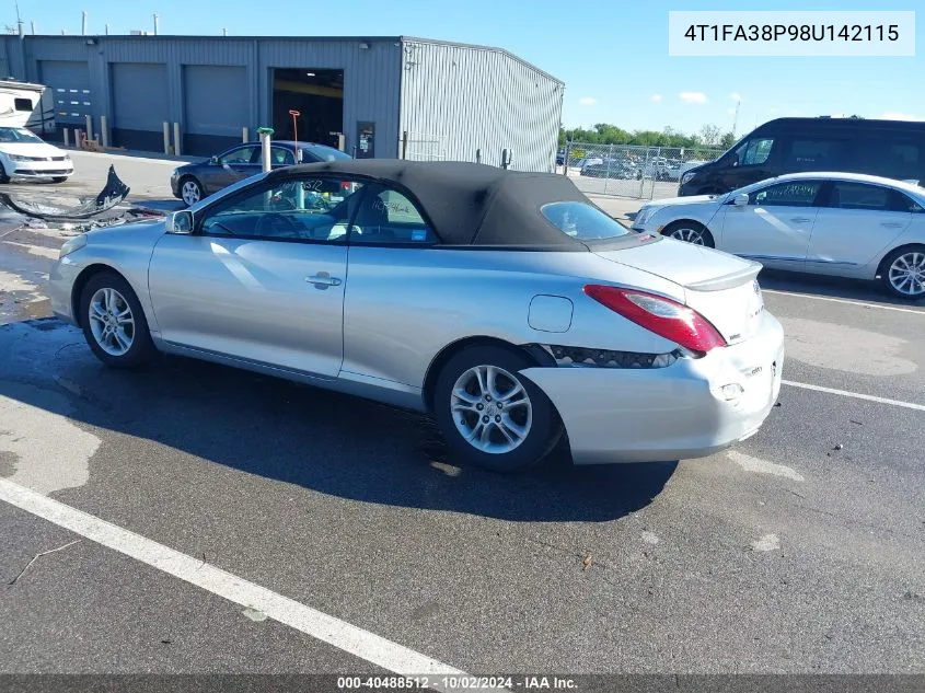 2008 Toyota Camry Solara Se VIN: 4T1FA38P98U142115 Lot: 40488512