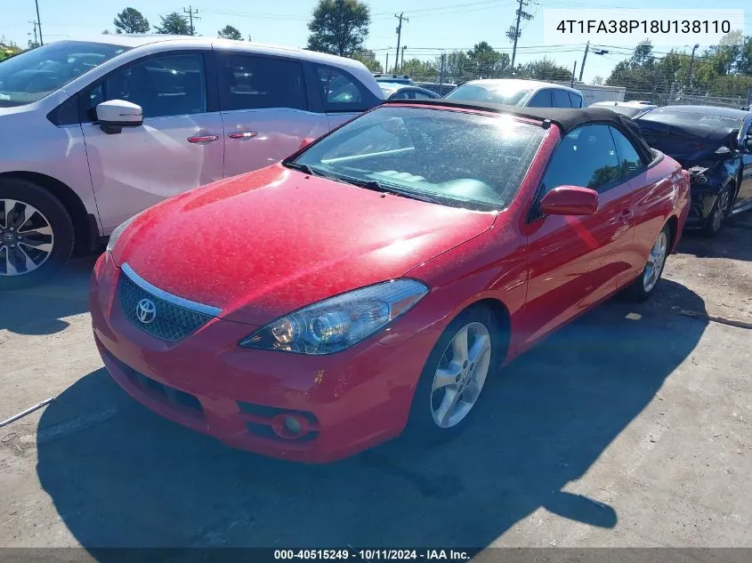 2008 Toyota Camry Solara Sle VIN: 4T1FA38P18U138110 Lot: 40515249