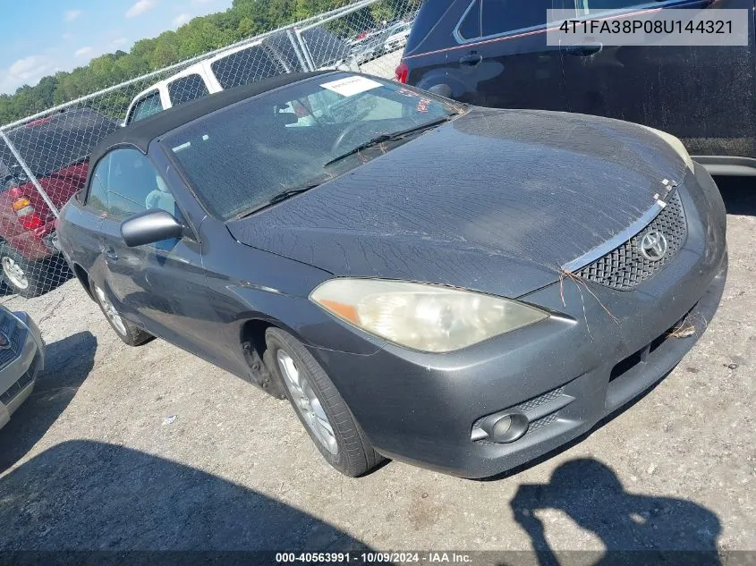 2008 Toyota Camry Solara Se VIN: 4T1FA38P08U144321 Lot: 40563991