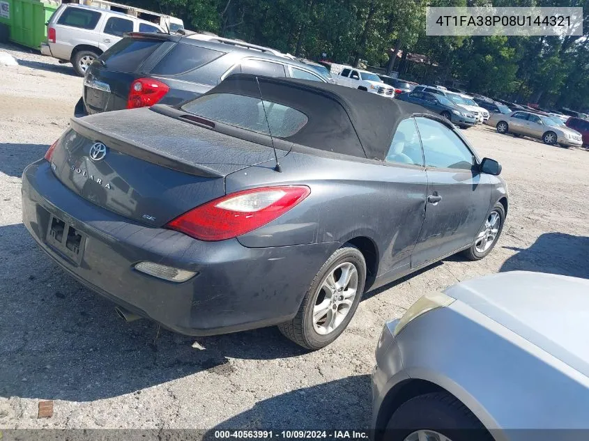 4T1FA38P08U144321 2008 Toyota Camry Solara Se