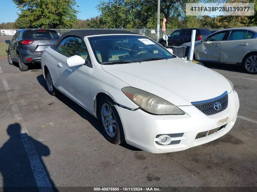 2008 Toyota Camry Solara Se/Sle/Sport VIN: 4T1FA38P28U139377 Lot: 40575955