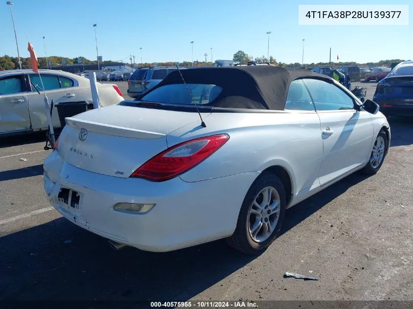 2008 Toyota Camry Solara Se/Sle/Sport VIN: 4T1FA38P28U139377 Lot: 40575955