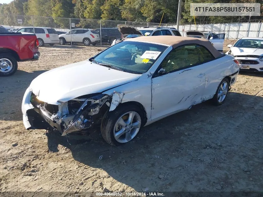 2008 Toyota Camry Solara Sle VIN: 4T1FA38P58U157551 Lot: 40640852