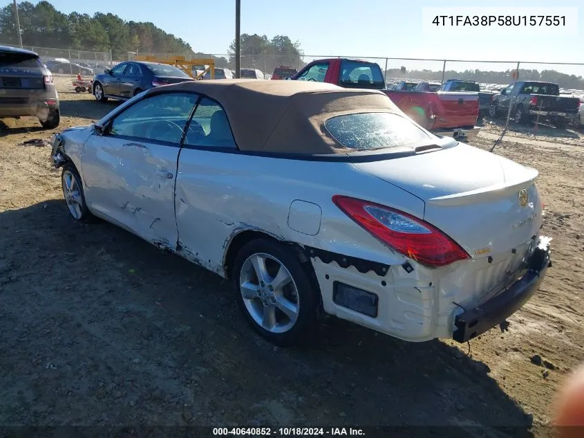 2008 Toyota Camry Solara Sle VIN: 4T1FA38P58U157551 Lot: 40640852