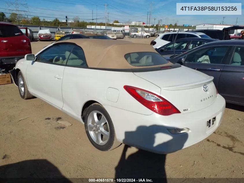 2008 Toyota Camry Solara Sle VIN: 4T1FA38P58U153256 Lot: 40651578