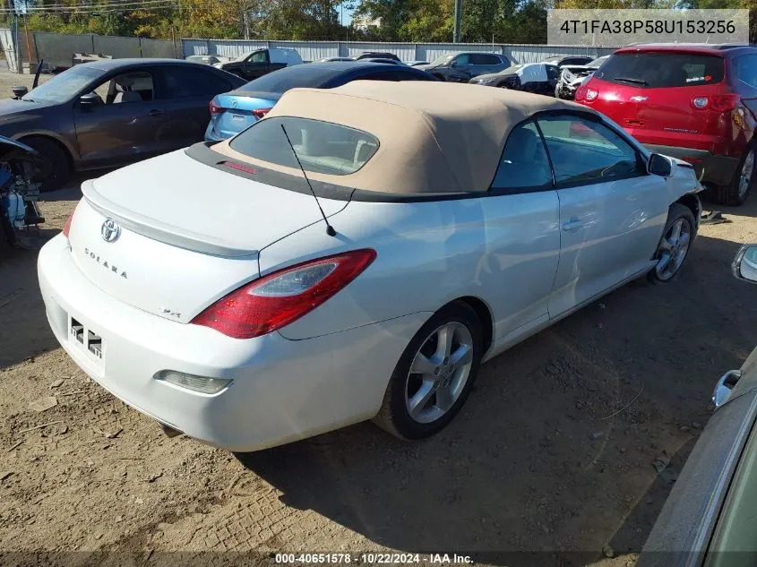 2008 Toyota Camry Solara Sle VIN: 4T1FA38P58U153256 Lot: 40651578