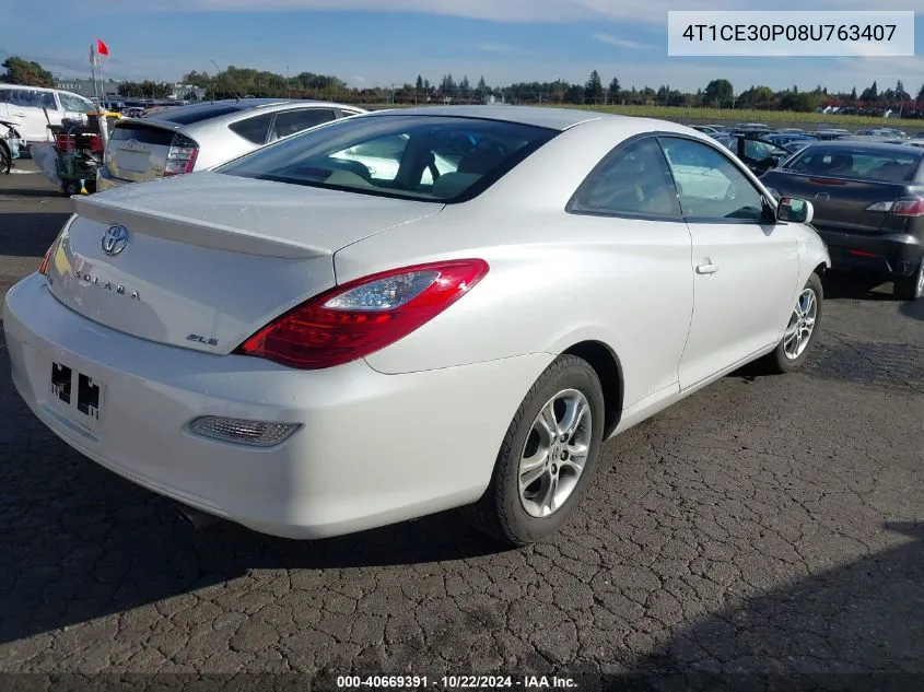 2008 Toyota Camry Solara Sle VIN: 4T1CE30P08U763407 Lot: 40669391