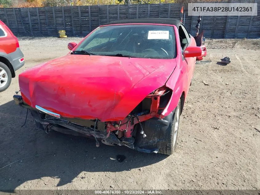 2008 Toyota Camry Solara Sle VIN: 4T1FA38P28U142361 Lot: 40674350