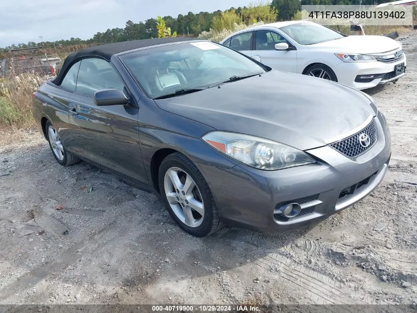 2008 Toyota Camry Solara Sle VIN: 4T1FA38P88U139402 Lot: 40719900