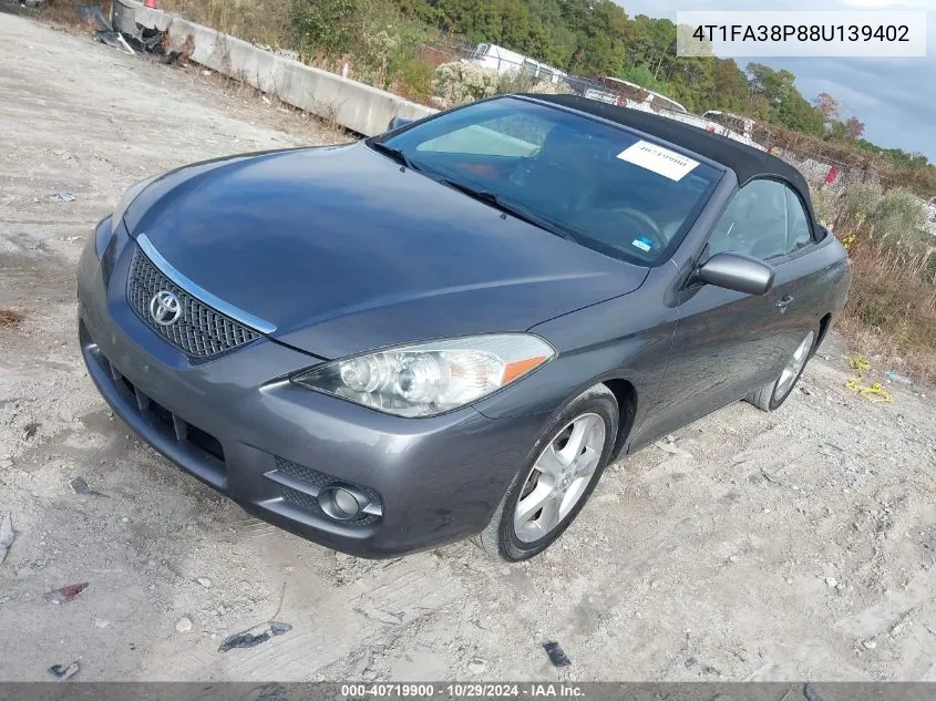 2008 Toyota Camry Solara Sle VIN: 4T1FA38P88U139402 Lot: 40719900