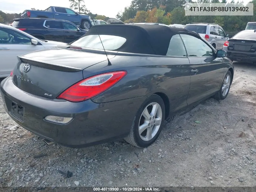 2008 Toyota Camry Solara Sle VIN: 4T1FA38P88U139402 Lot: 40719900