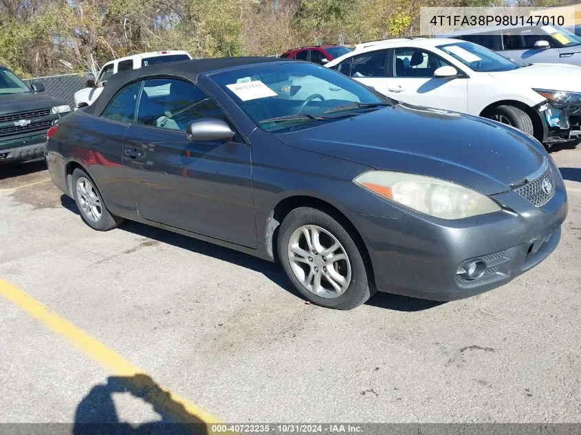 2008 Toyota Camry Solara Se VIN: 4T1FA38P98U147010 Lot: 40723235