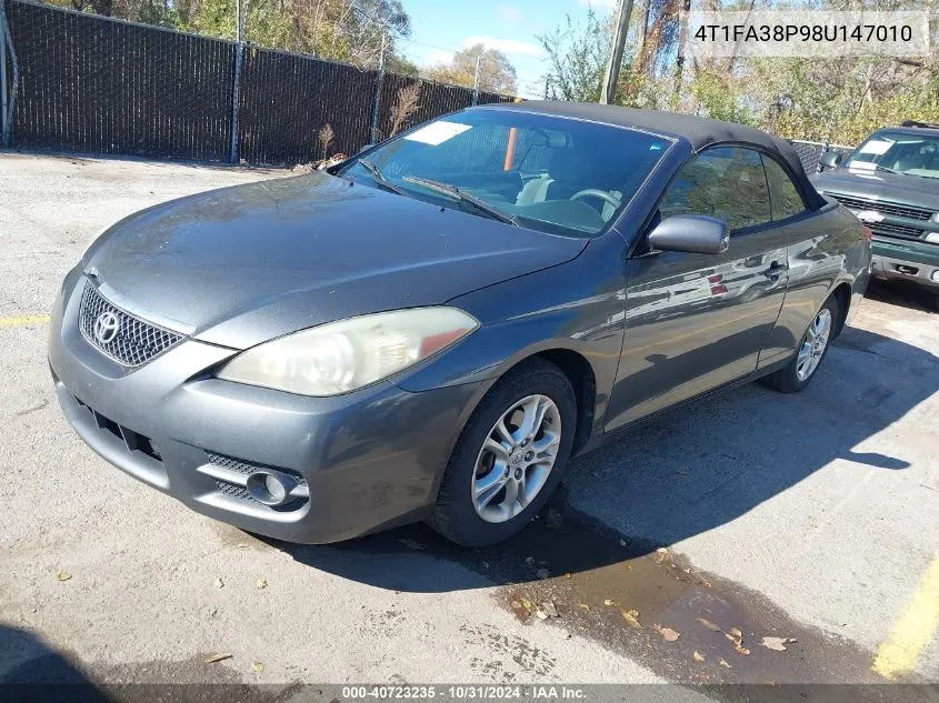 2008 Toyota Camry Solara Se VIN: 4T1FA38P98U147010 Lot: 40723235