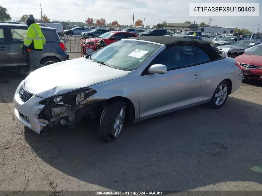 2008 Toyota Camry Solara Sle VIN: 4T1FA38PX8U150403 Lot: 40846833