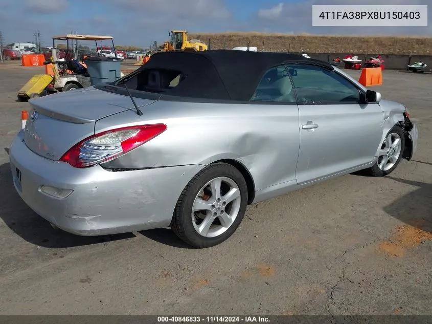 2008 Toyota Camry Solara Sle VIN: 4T1FA38PX8U150403 Lot: 40846833