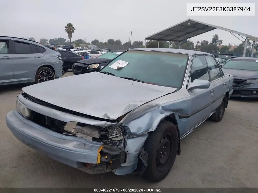 1989 Toyota Camry Le VIN: JT2SV22E3K3387944 Lot: 40221679