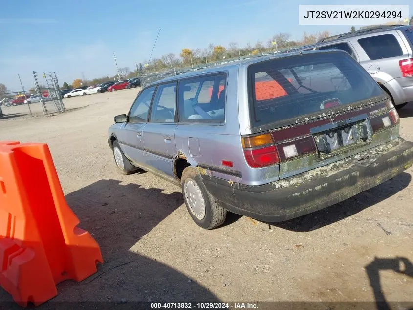 1989 Toyota Camry Dlx VIN: JT2SV21W2K0294294 Lot: 40713832