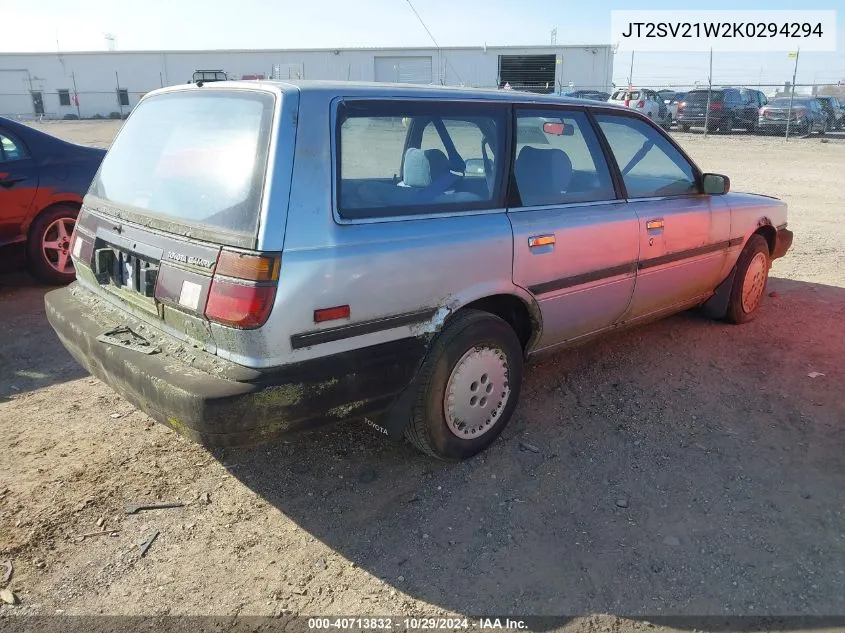 JT2SV21W2K0294294 1989 Toyota Camry Dlx