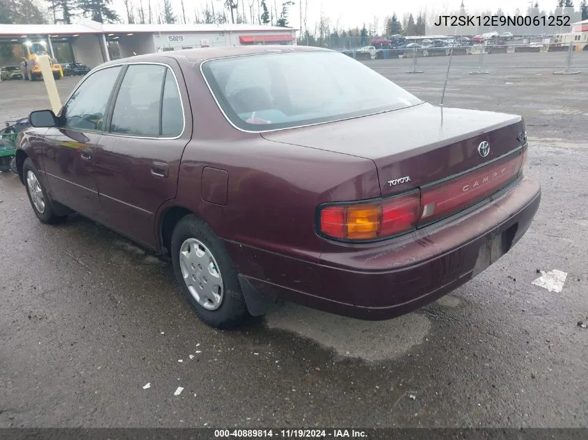 1992 Toyota Camry Le VIN: JT2SK12E9N0061252 Lot: 40889814