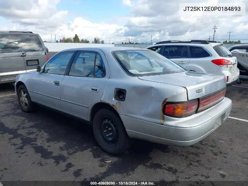 1993 Toyota Camry Le VIN: JT2SK12E0P0184893 Lot: 40609095