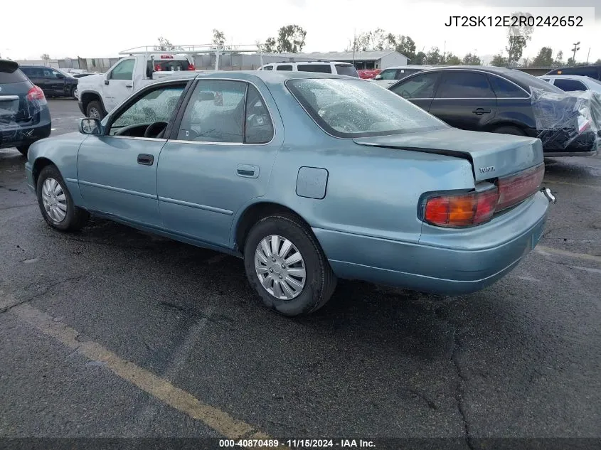 1994 Toyota Camry Le VIN: JT2SK12E2R0242652 Lot: 40870489