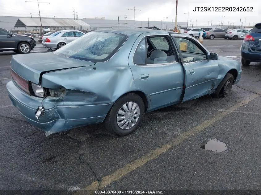 1994 Toyota Camry Le VIN: JT2SK12E2R0242652 Lot: 40870489