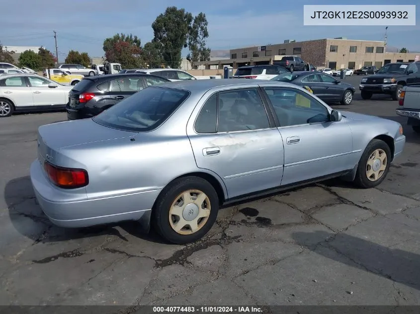 1995 Toyota Camry Le VIN: JT2GK12E2S0093932 Lot: 40774483