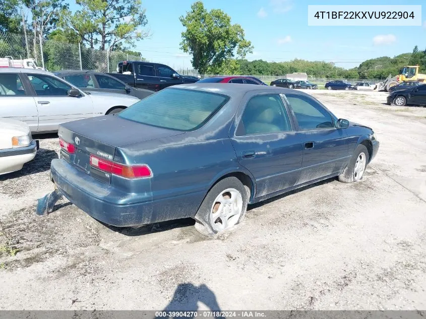 1997 Toyota Camry Le VIN: 4T1BF22KXVU922904 Lot: 39904270