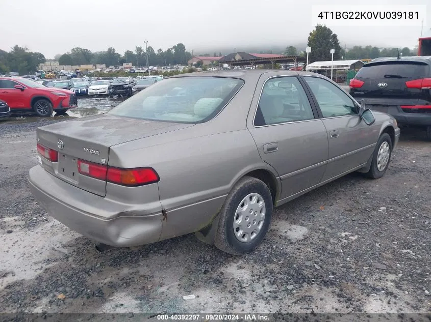 1997 Toyota Camry Le VIN: 4T1BG22K0VU039181 Lot: 40392297