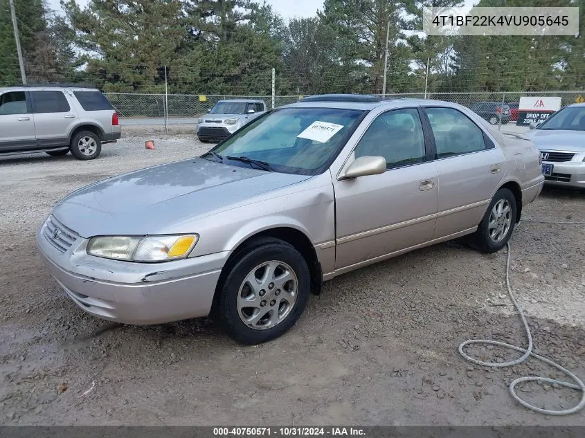 1997 Toyota Camry Xle V6 VIN: 4T1BF22K4VU905645 Lot: 40750571