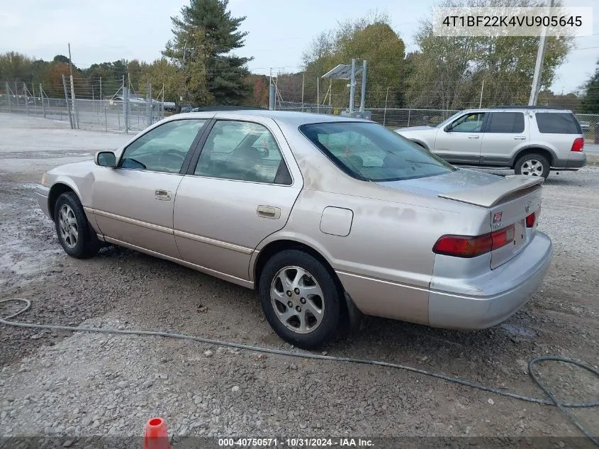 1997 Toyota Camry Xle V6 VIN: 4T1BF22K4VU905645 Lot: 40750571