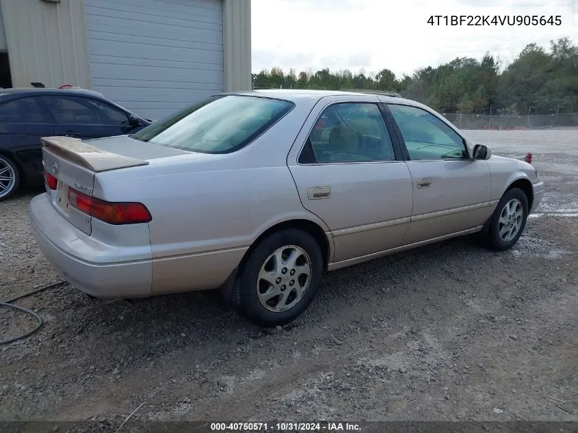 1997 Toyota Camry Xle V6 VIN: 4T1BF22K4VU905645 Lot: 40750571