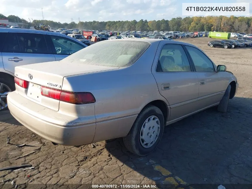 1997 Toyota Camry Le VIN: 4T1BG22K4VU820558 Lot: 40780972