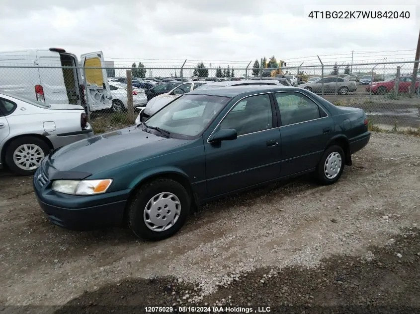 1998 Toyota Camry Ce/Le/Xle VIN: 4T1BG22K7WU842040 Lot: 12075029