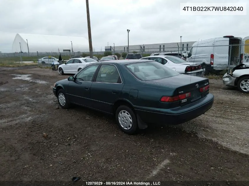 1998 Toyota Camry Ce/Le/Xle VIN: 4T1BG22K7WU842040 Lot: 12075029