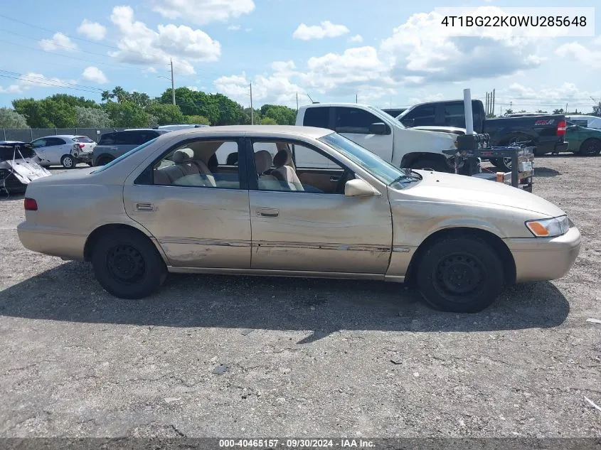 4T1BG22K0WU285648 1998 Toyota Camry Le