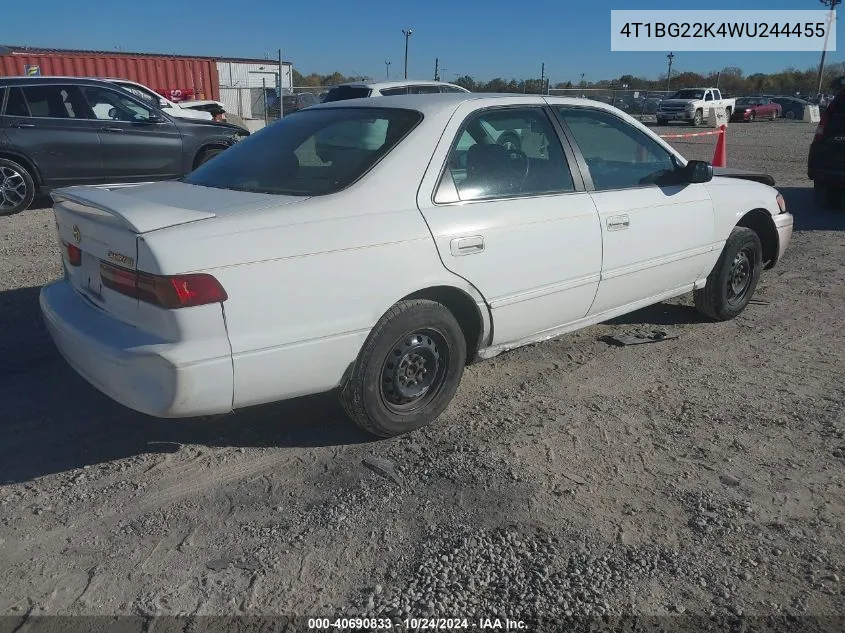 1998 Toyota Camry Le VIN: 4T1BG22K4WU244455 Lot: 40690833