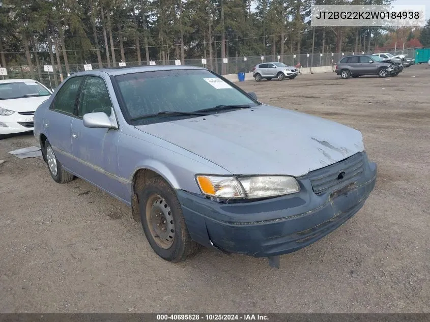 1998 Toyota Camry Le VIN: JT2BG22K2W0184938 Lot: 40695828