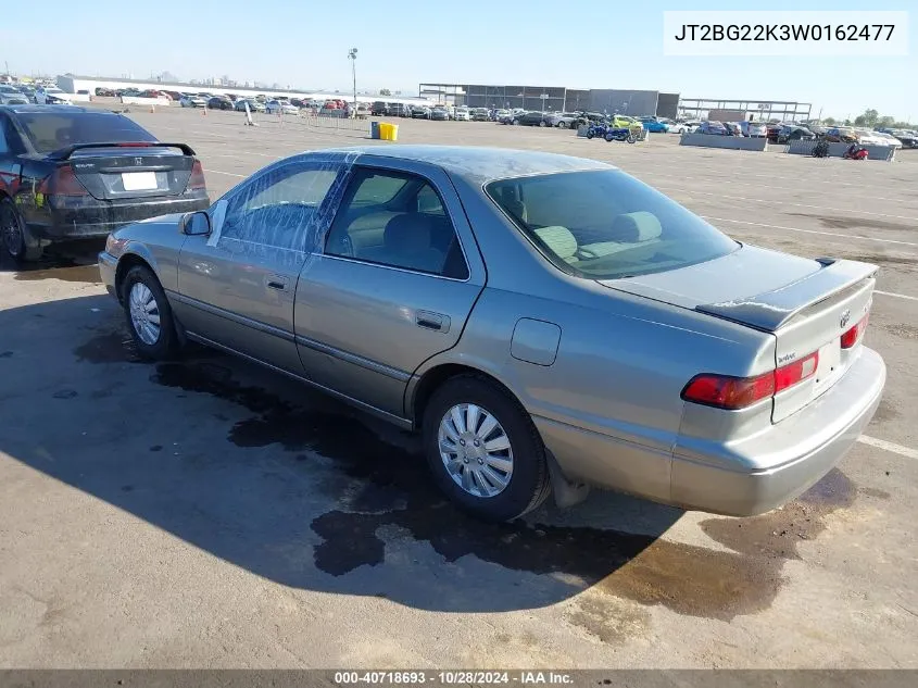 1998 Toyota Camry Le VIN: JT2BG22K3W0162477 Lot: 40718693