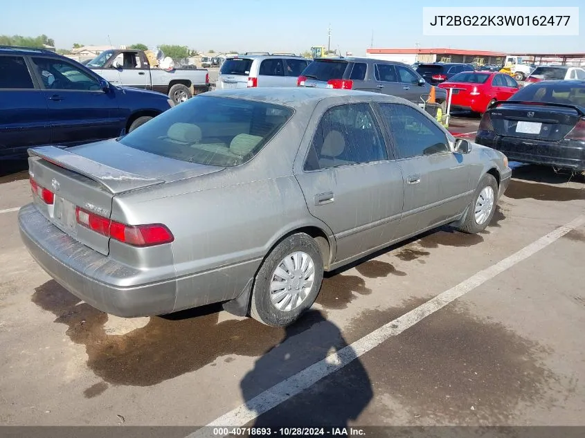 1998 Toyota Camry Le VIN: JT2BG22K3W0162477 Lot: 40718693